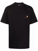 Carhartt Wip Uomo T-shirt Nero Ricamo Logo 1