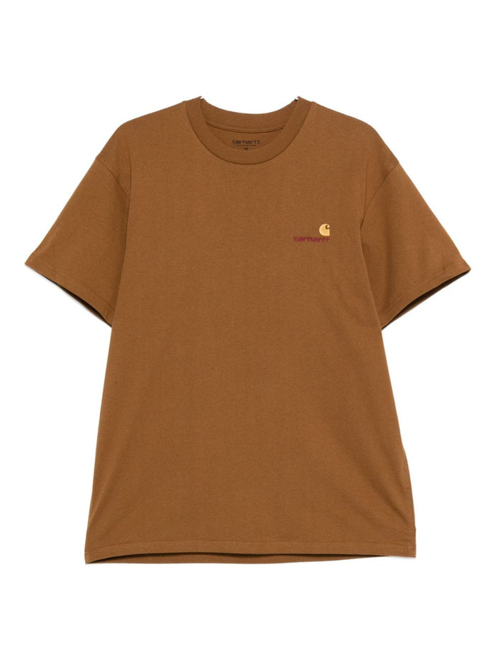 Carhartt Wip Brown T-shirt Men Micro Logo 1