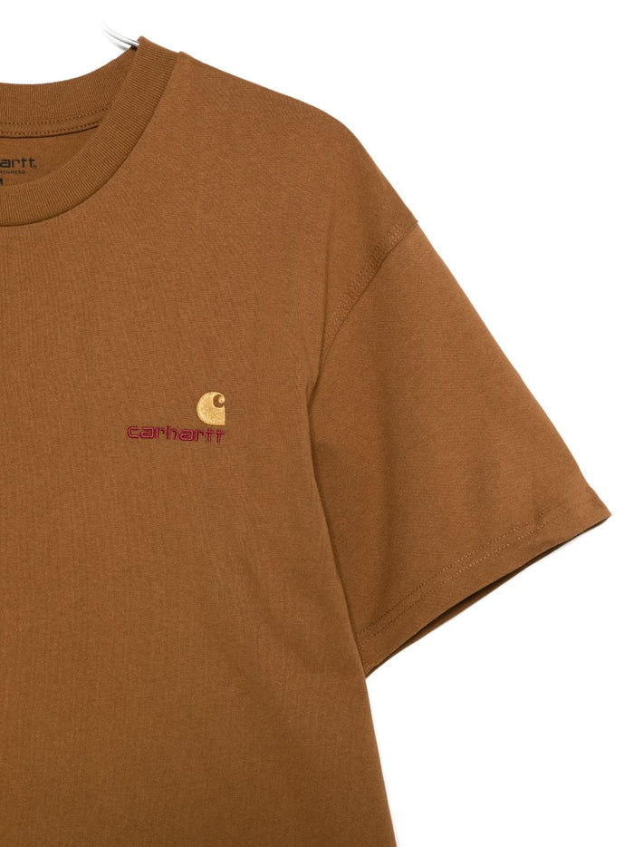 Carhartt Wip Brown T-shirt Men Micro Logo 3