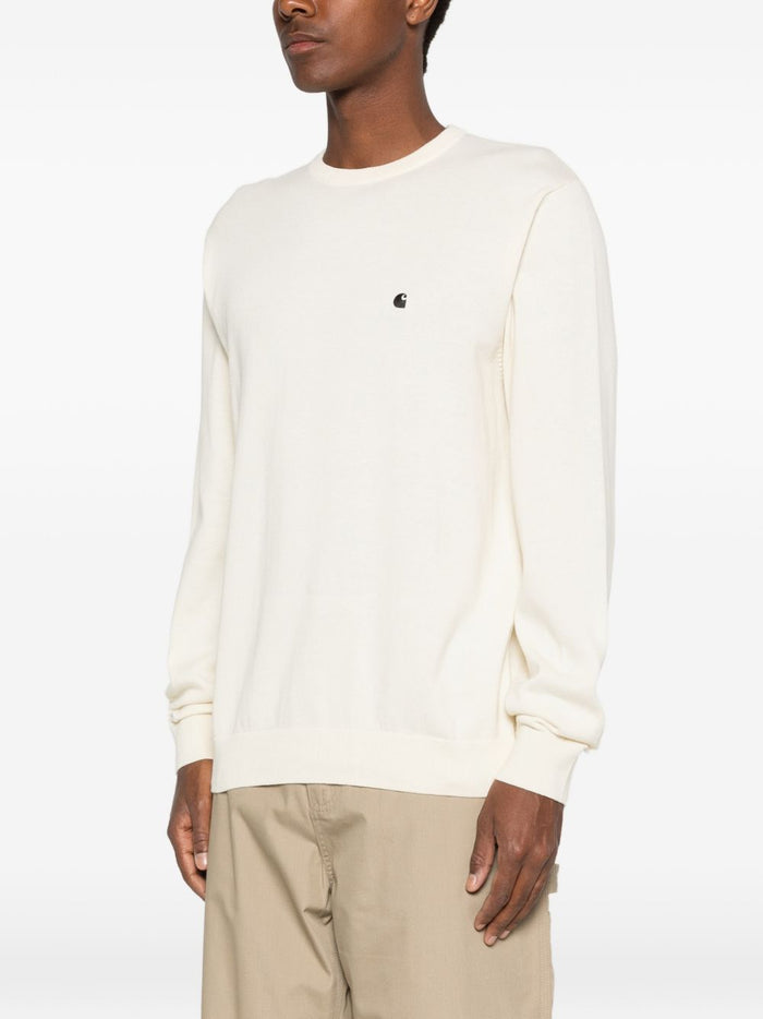 Carhartt Wip Felpa Ricamo Logo Uomo Bianco 1