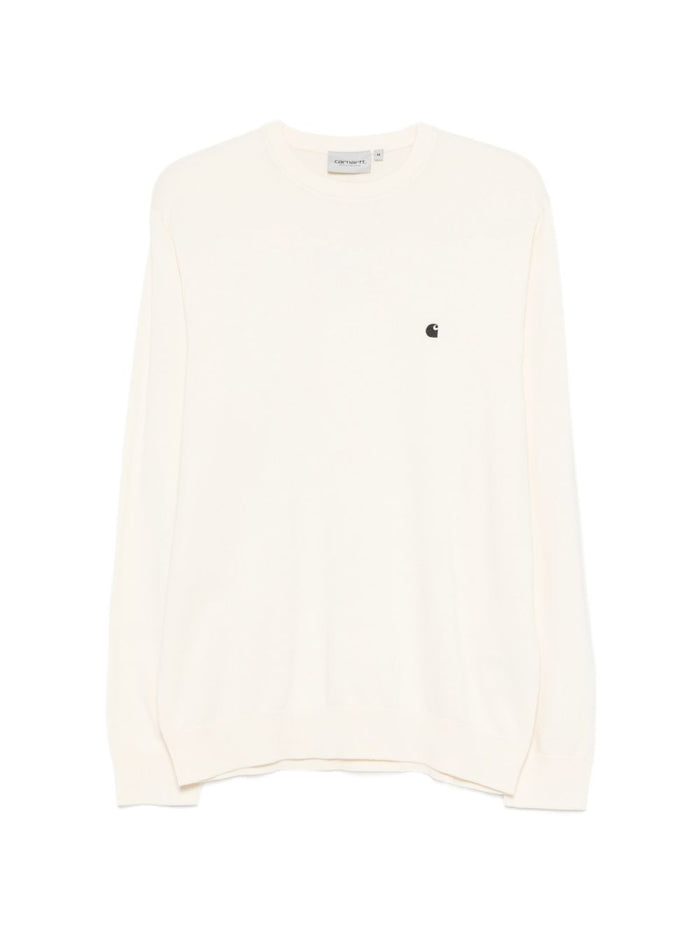 Carhartt Wip Felpa Ricamo Logo Uomo Bianco 5