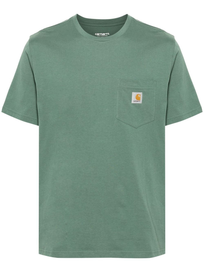 Carhartt T-shirt Verde Uomo Tasca Patch Logo 5