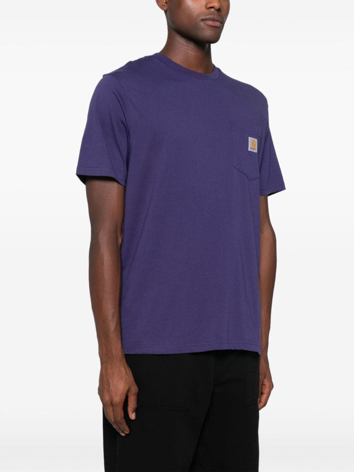 Carhartt T-shirt Viola Uomo Tasca Patch Logo 2