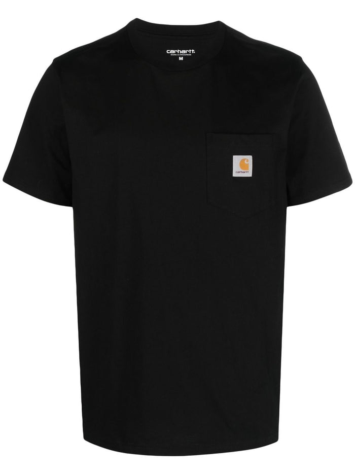 Carhartt Wip Uomo T-shirt Nero Tasca Patch Logo 5