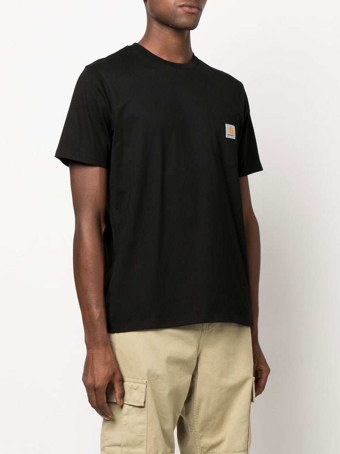 Carhartt Wip Uomo T-shirt Nero Tasca Patch Logo 1