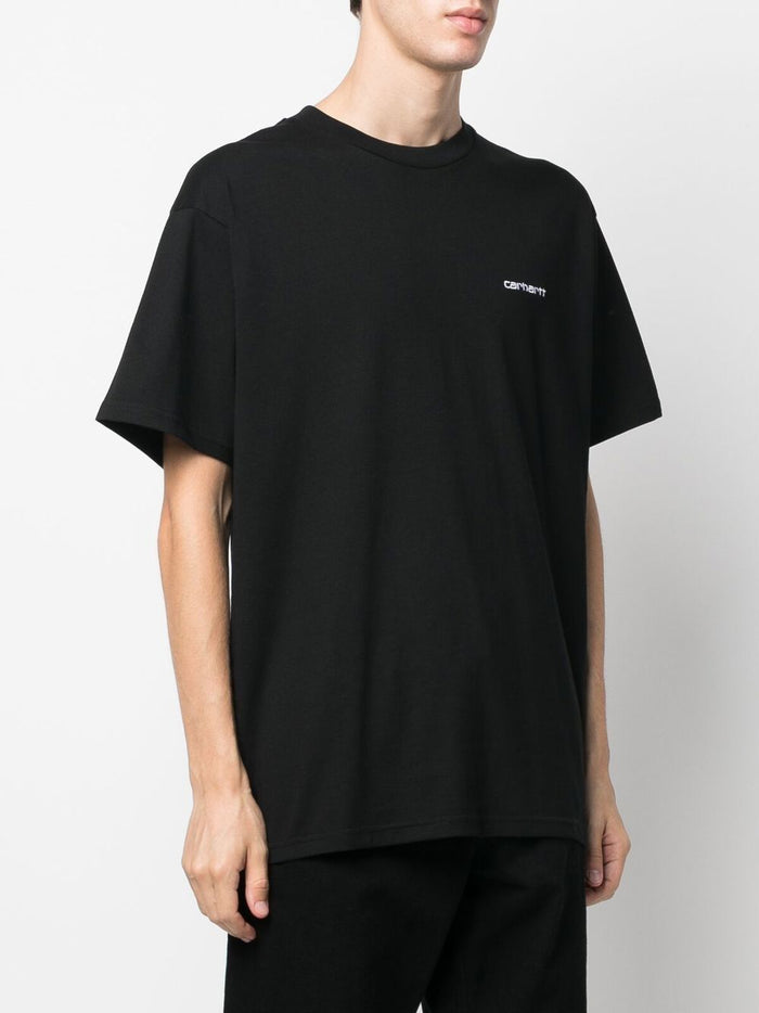 Carhartt WIP T-shirt Nero Uomo Ricamo Logo 1
