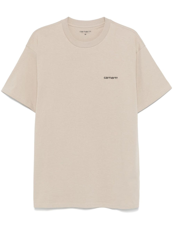Carhartt WIP T-shirt Beige Uomo Ricamo Logo 4