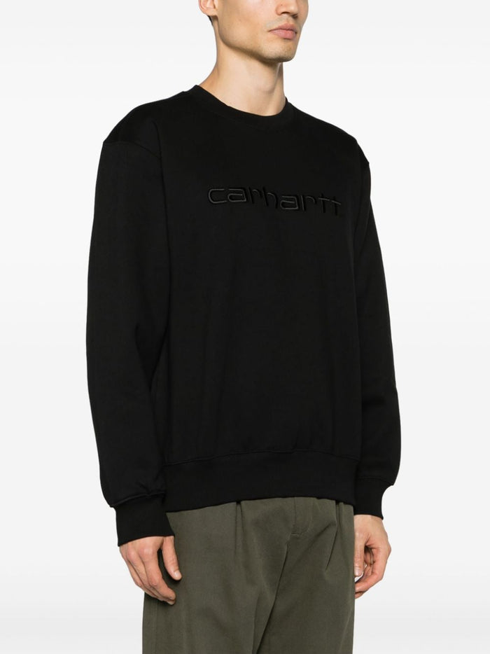 Carhartt WIP Chase Herren Sweatshirt Schwarz mit Ton-On Logo Stickerei 1