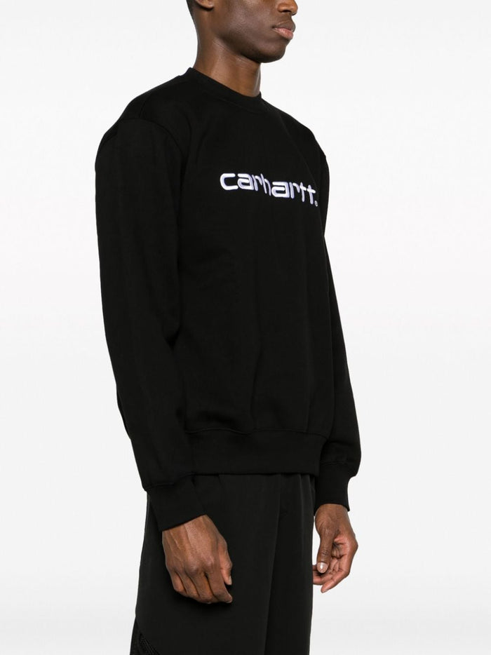 Carhartt Felpa Nero Uomo Ricamo Logo 2