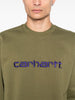 Carhartt Felpa Verde Uomo Logo Ricamato 4