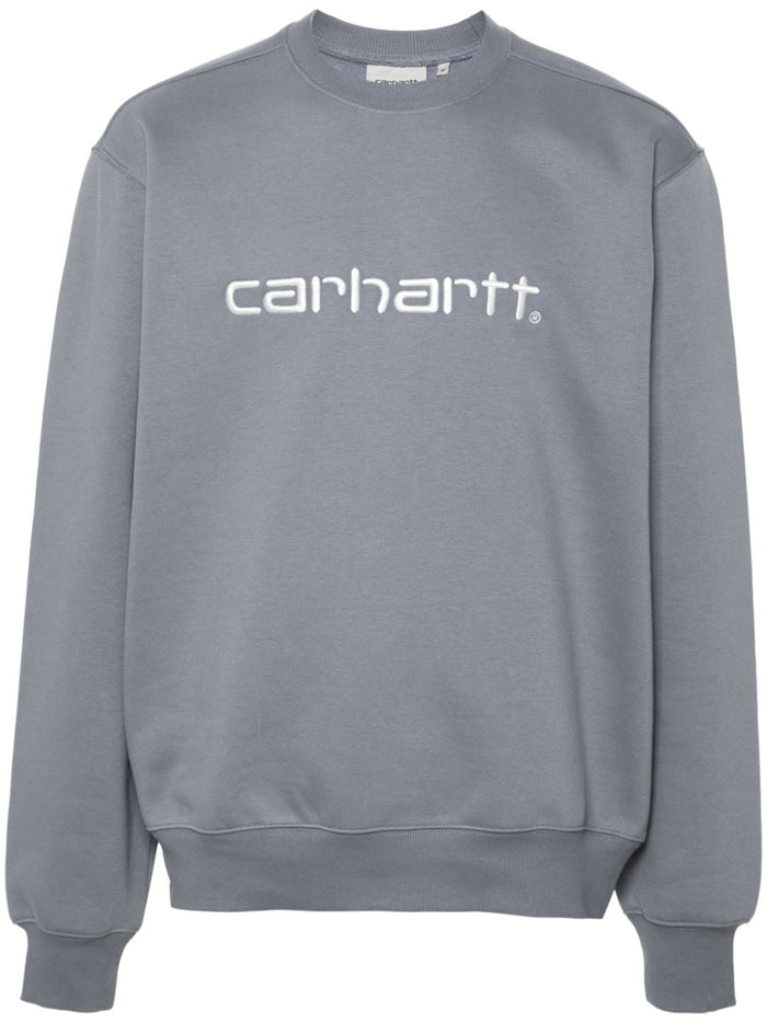 Carhartt Felpa Grigio Uomo Logo Ricamato 5