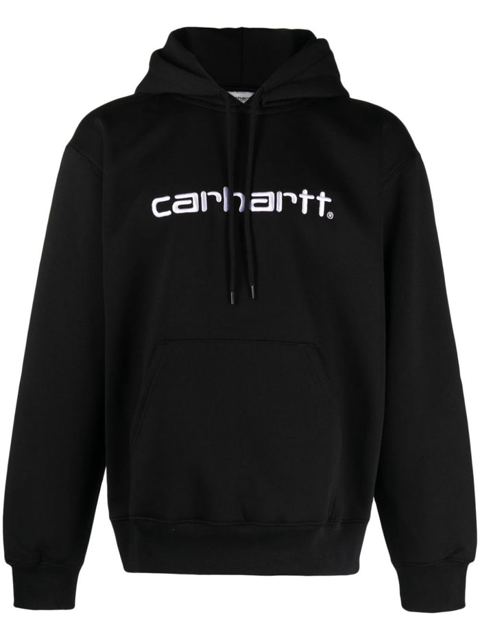 Carhartt Felpa Nero Uomo Cappuccio con Ricamo Logo 3