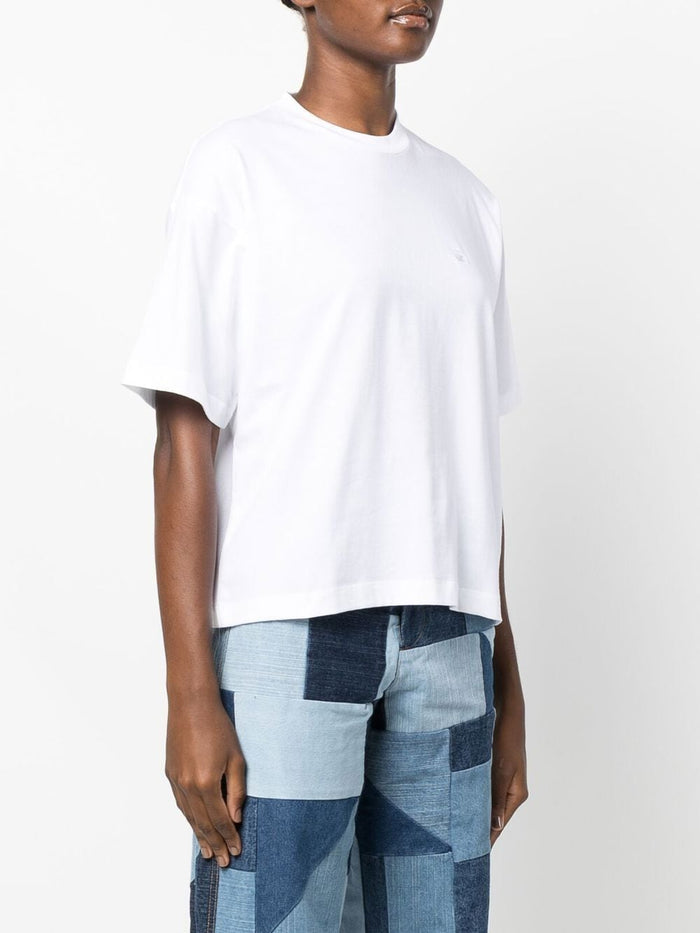 Carhartt Wip Donna T-shirt Bianco Micro Ricamo Logo C 1