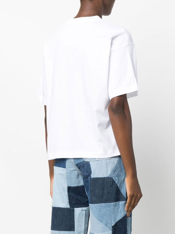 Carhartt Wip Donna T-shirt Bianco Micro Ricamo Logo C 3