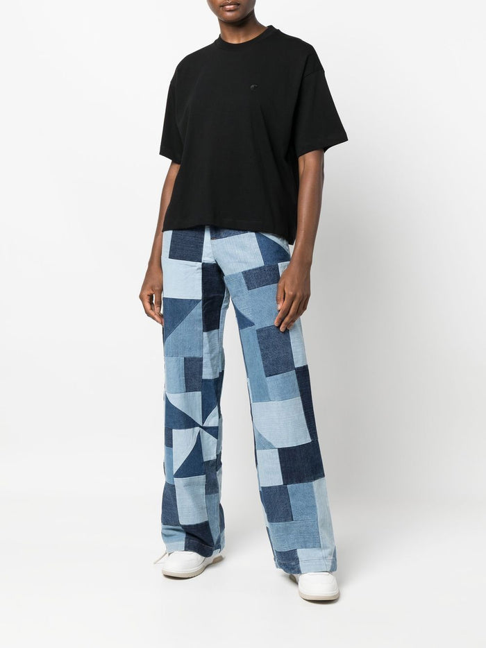 Carhartt Wip S/S Pocket Donna T-shirt Nero Micro Ricamo 2