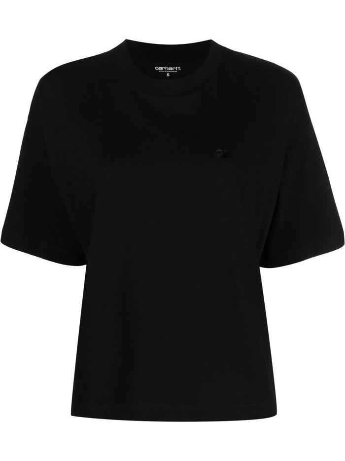 Carhartt Wip S/S Pocket Donna T-shirt Nero Micro Ricamo 5