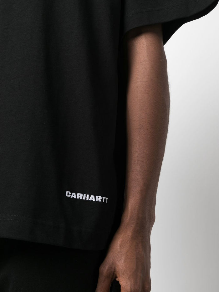 Carhartt Wip T-shirt Nero Uomo Link Script 4