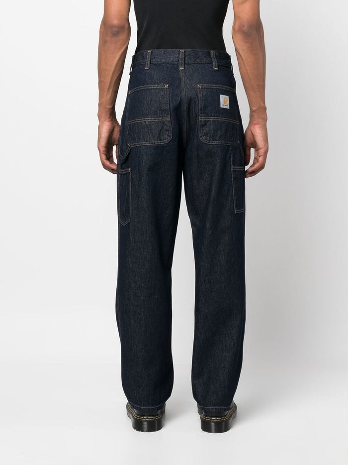 Carhartt WIP Single Knee Uomo Jeans Blu Scuro 3