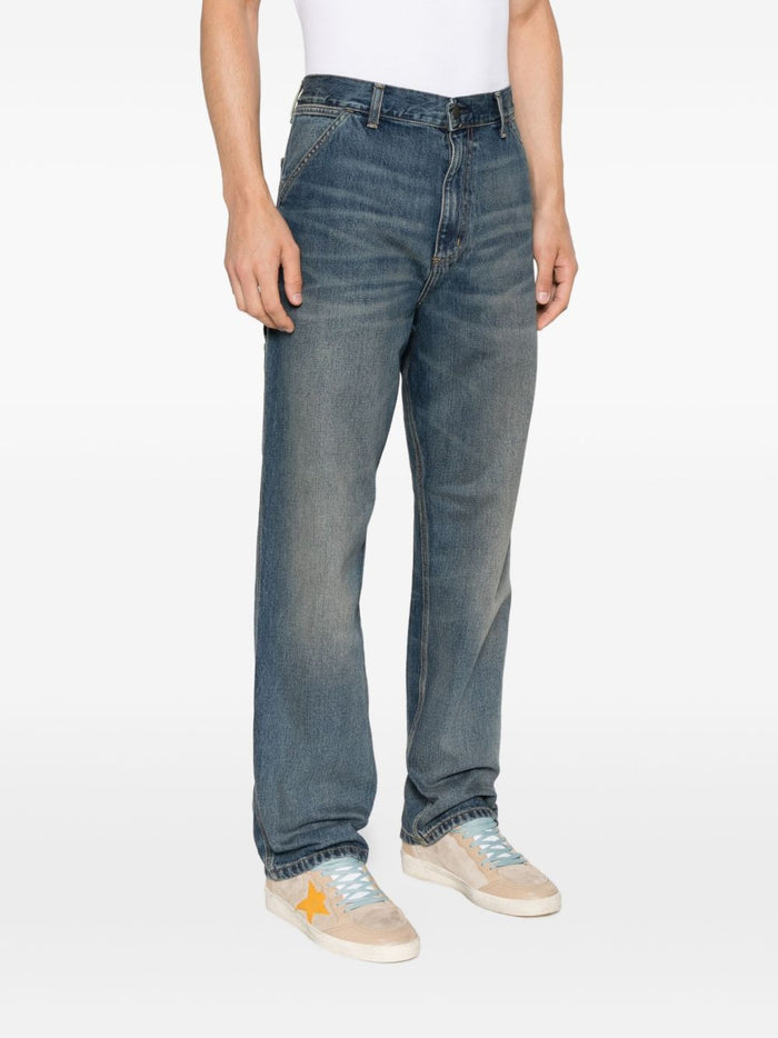 Carhartt Wip Single Knee Uomo Jeans Blu Stonewashed 1