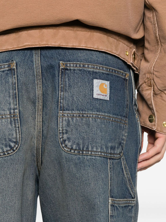 Carhartt Wip Single Knee Uomo Jeans Blu Stonewashed 4