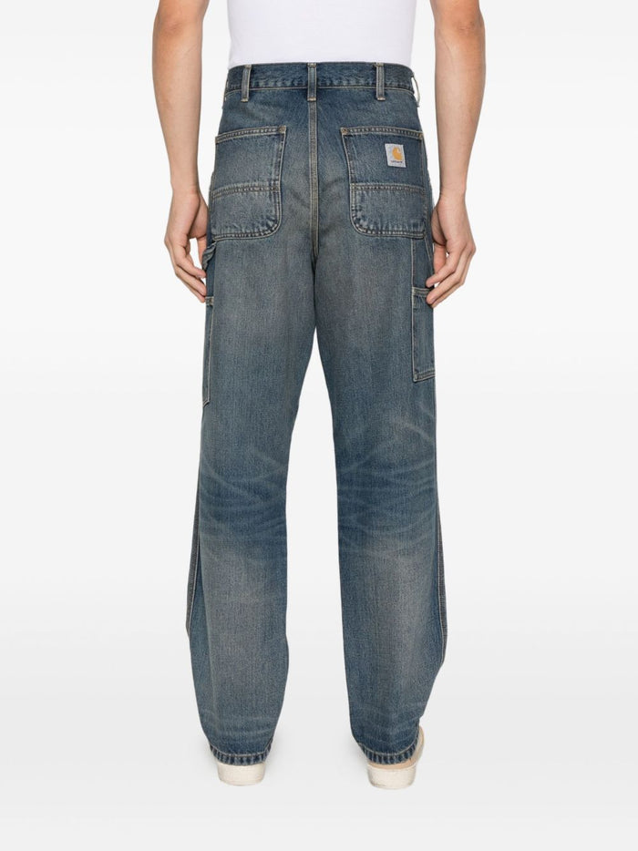 Carhartt Wip Single Knee Uomo Jeans Blu Stonewashed 3