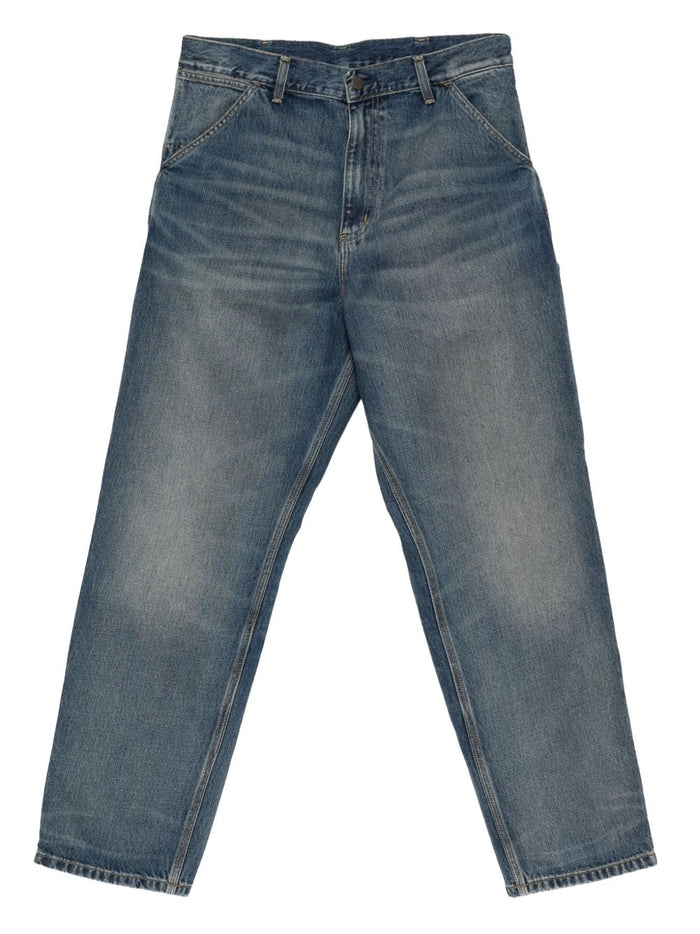 Carhartt Wip Single Knee Uomo Jeans Blu Stonewashed 5