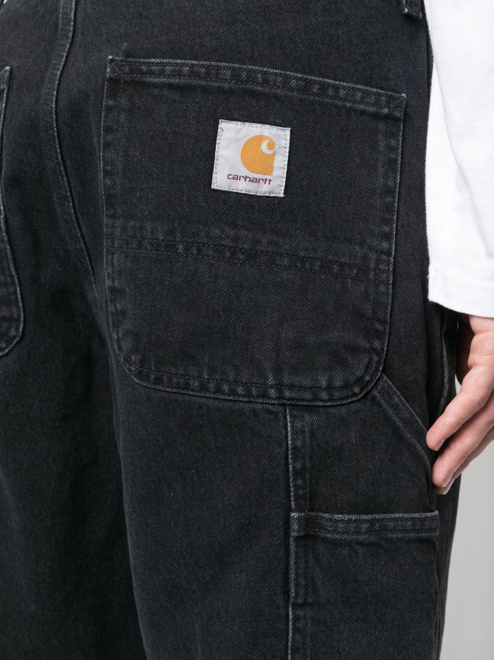 Carhartt Wip Uomo Bermuda Nero Single Knee 4