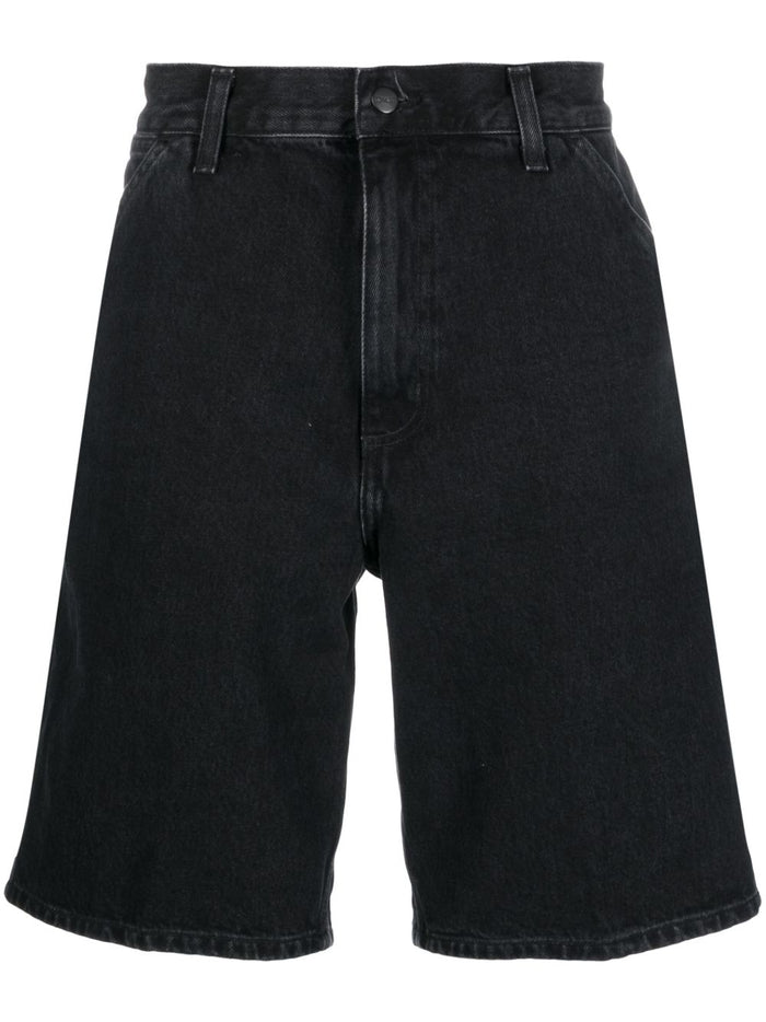 Carhartt Wip Uomo Bermuda Nero Single Knee 5