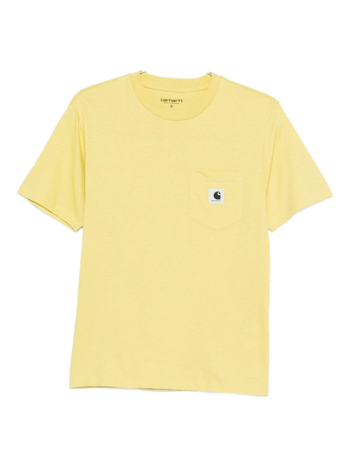 Carhartt Wip Donna T-shirt Giallo Tasca sul Petto 1