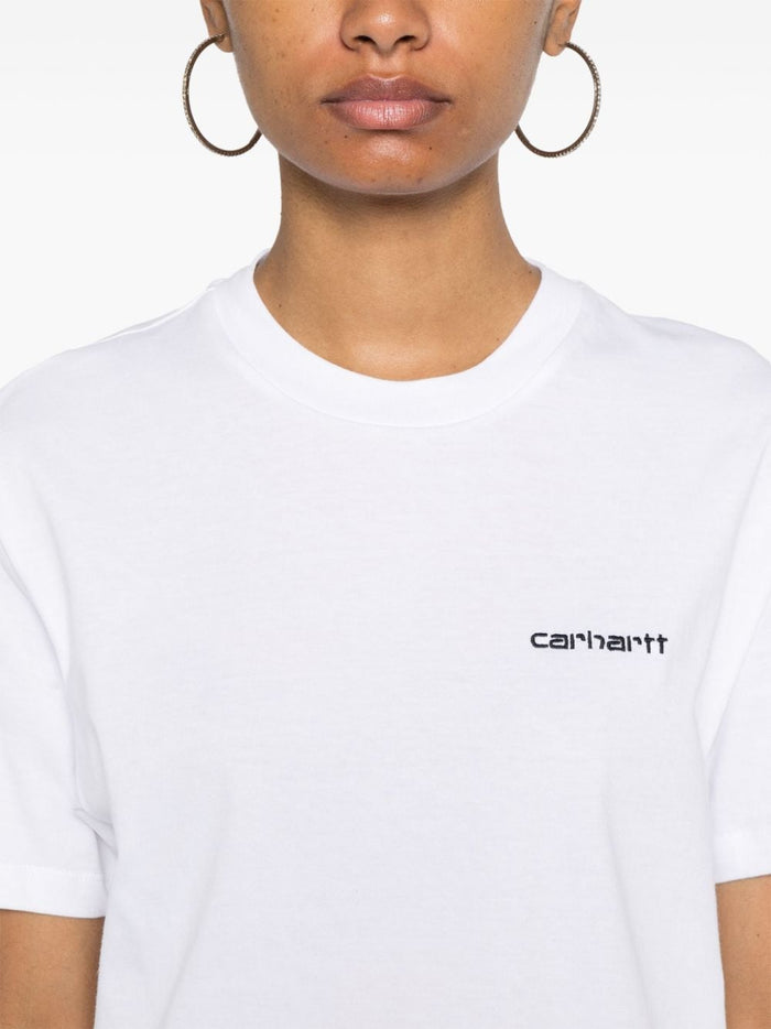 Carhartt T-shirt Bianco Donna Ricamo Logo 4