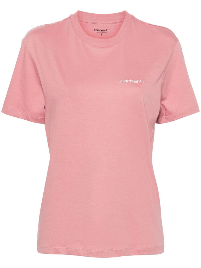 Carhartt T-shirt Rosa Donna Ricamo Logo 5