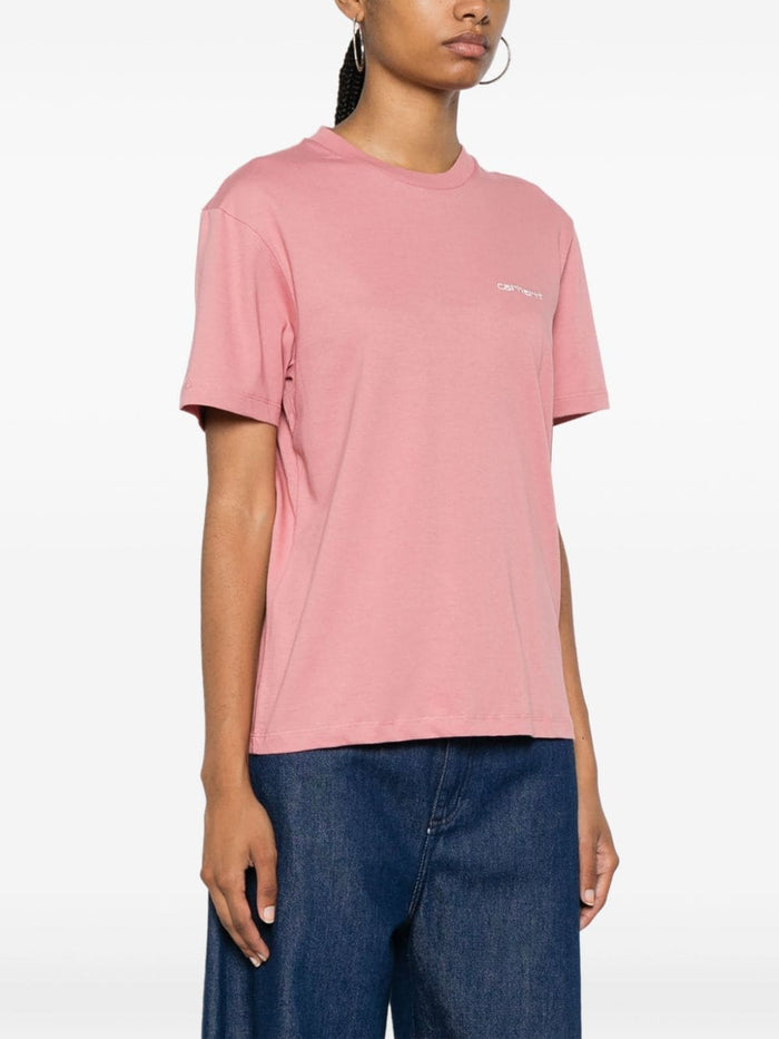 Carhartt T-shirt Rosa Donna Ricamo Logo 2