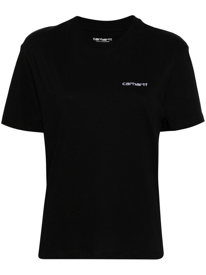 Carhartt T-shirt Nero Donna Ricamo Logo 5