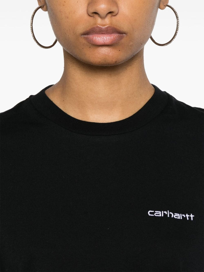 Carhartt T-shirt Nero Donna Ricamo Logo 4