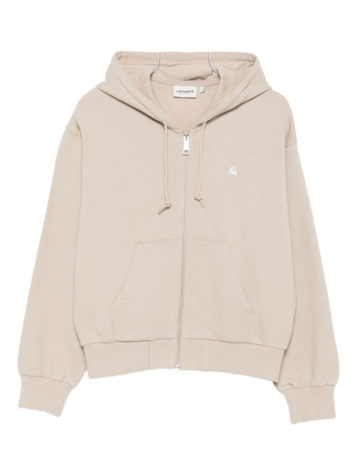 Carhartt Wip Women's Beige Zip-Up Sweatshirt 1