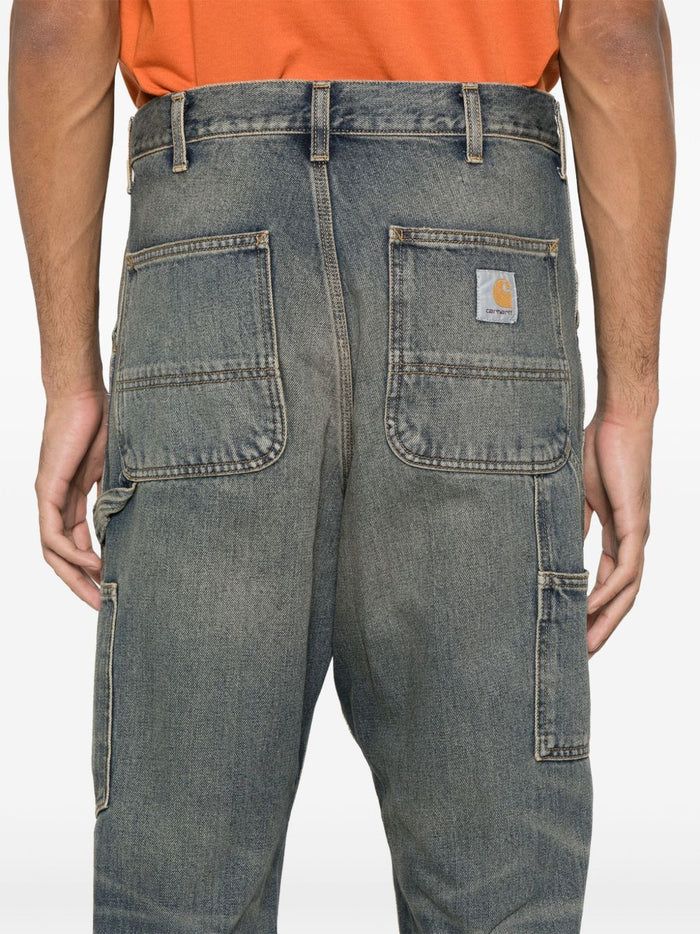 Carhartt Wip Herren-Jeans mit doppeltem Knie, Blau 4