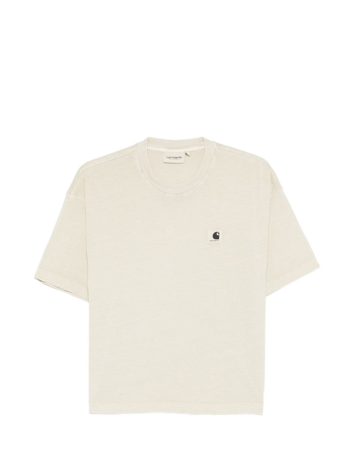 Carhartt Wip T-shirt Patch Logo Donna Grigio 1