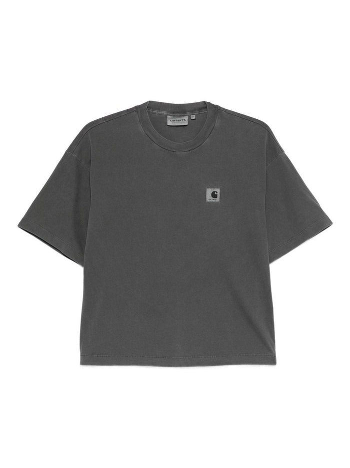 Carhartt Wip T-shirt Patch Logo Donna Nero 1