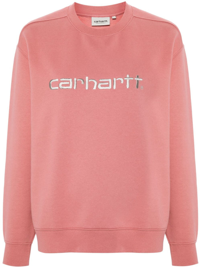 Carhartt WIP Felpa Rosa Donna Ricamo Logo 5