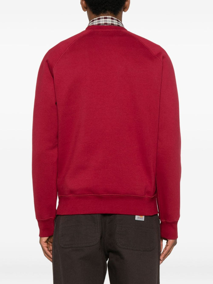 Carhartt Wip Herren-Sweatshirt mit Mikro-Stickerei-Logo in Rot 3