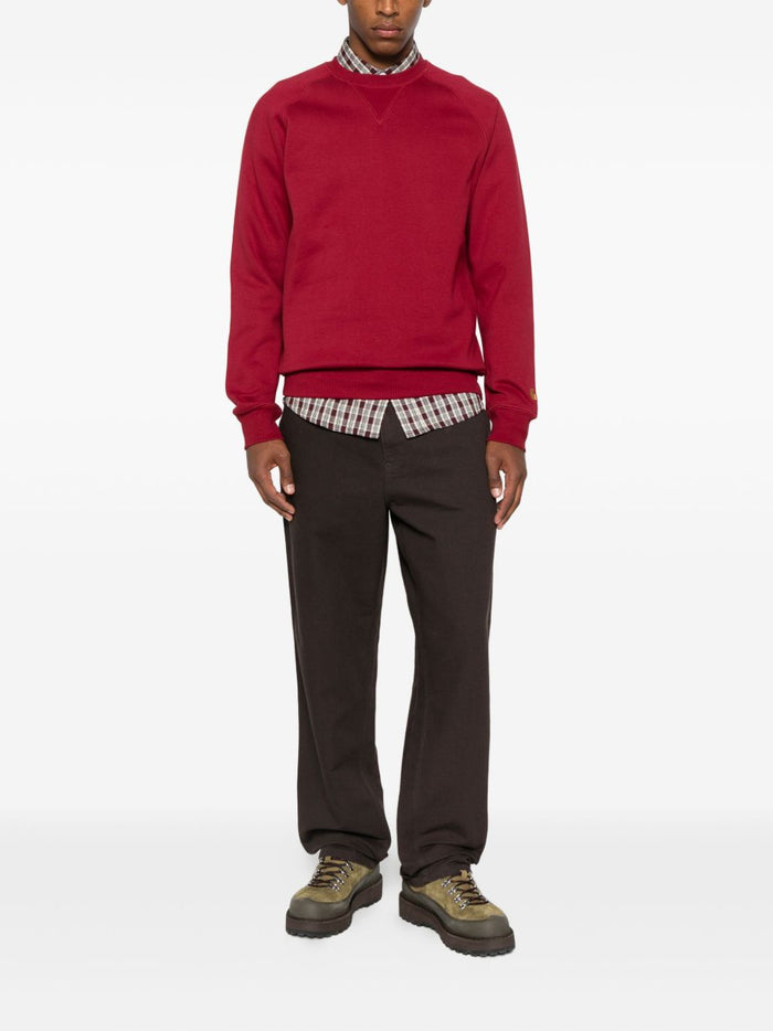 Carhartt Wip Herren-Sweatshirt mit Mikro-Stickerei-Logo in Rot 2