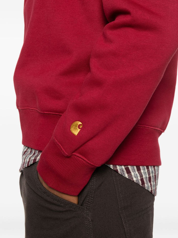 Carhartt Wip Herren-Sweatshirt mit Mikro-Stickerei-Logo in Rot 4
