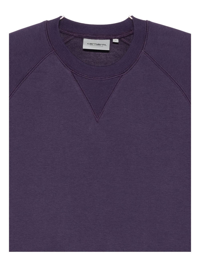 Carhartt Wip Herren-Sweatshirt in Lila mit Mikrostickerei am Handgelenk 2