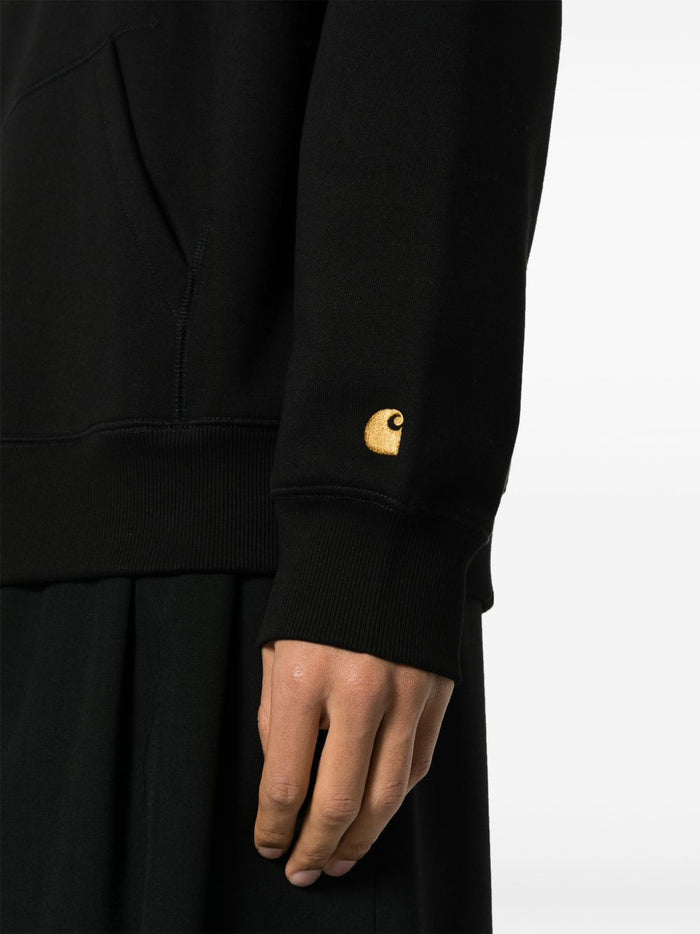 Carhartt Wip Herren Sweatshirt mit Kapuze Chase Schwarz 4