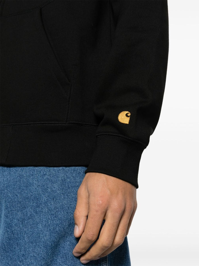 Carhartt WIP Chase Herren-Kapuzenpullover mit Reißverschluss in Schwarz 4