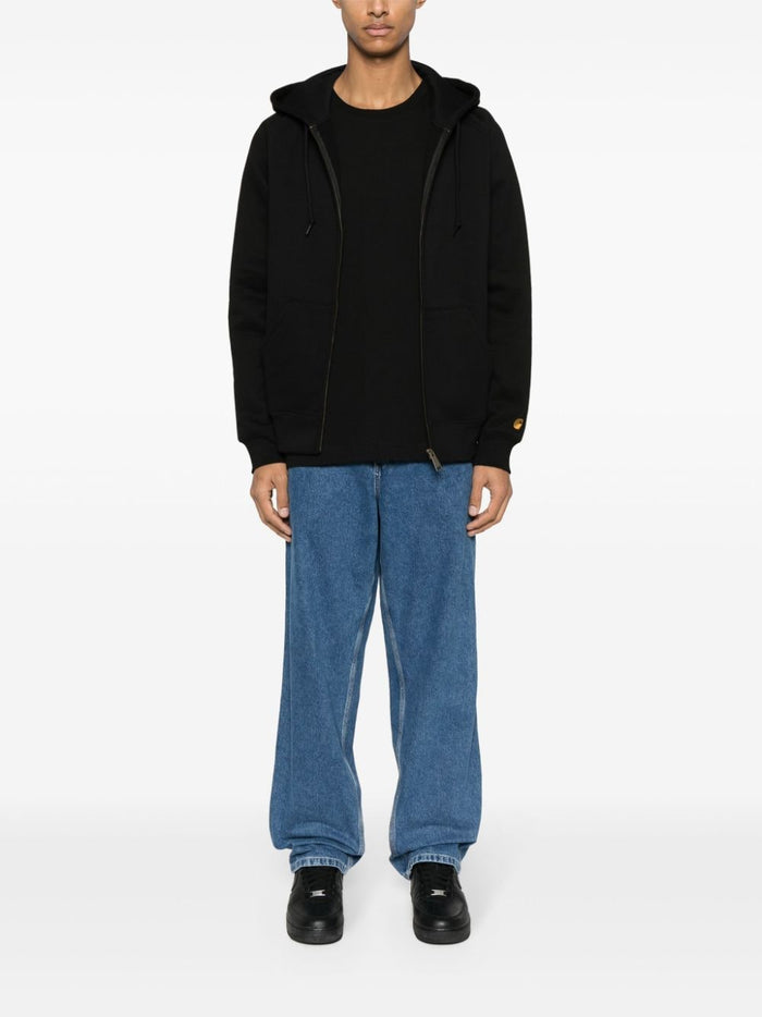 Carhartt WIP Chase Herren-Kapuzenpullover mit Reißverschluss in Schwarz 2