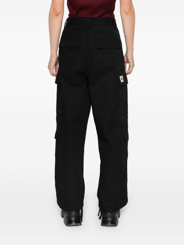 Carhartt WIP Pantalone Nero Donna Cargo Gamba Ampia 3