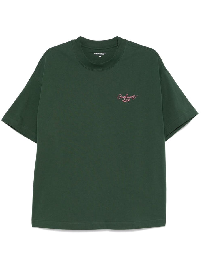 Carhartt T-shirt Verde Uomo Micro Logo WIP 5