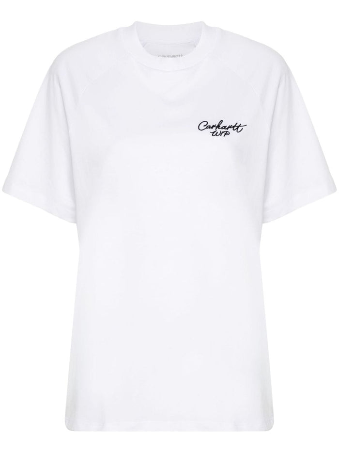 Carhartt T-shirt Bianco Donna Logo Signature 5