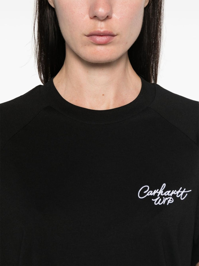 Carhartt T-shirt Nero Donna Logo Signature 4